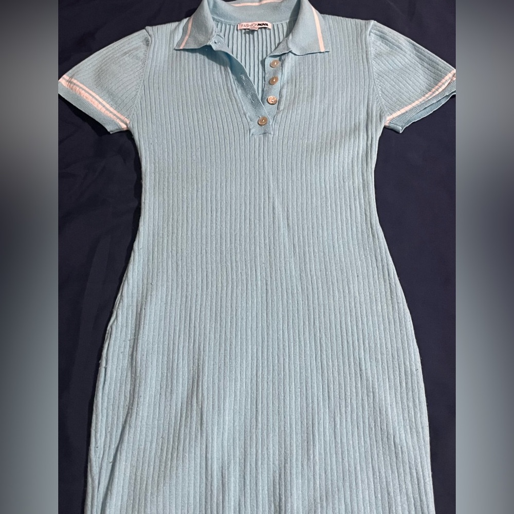Sweater dress, Size M, aqua, fashion nova